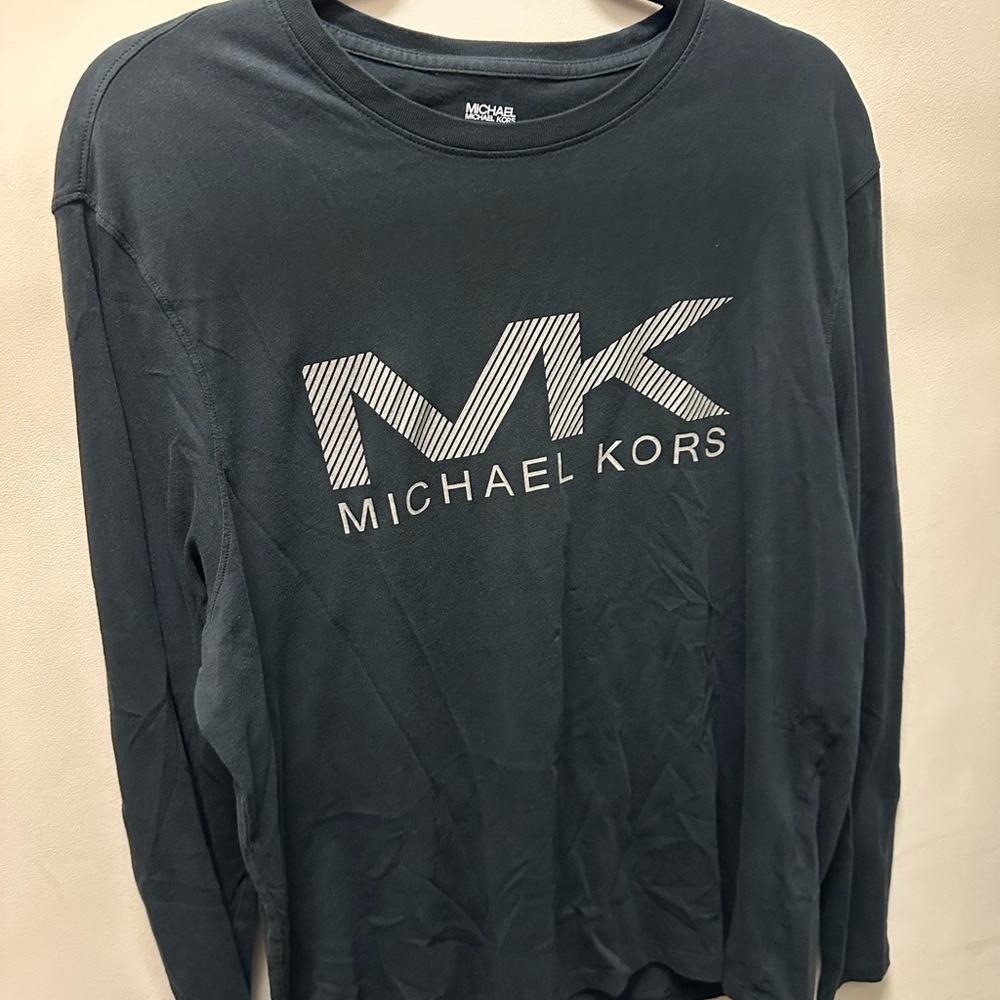 Michael Kors Men's Dark Gray Long Sleeve Tee